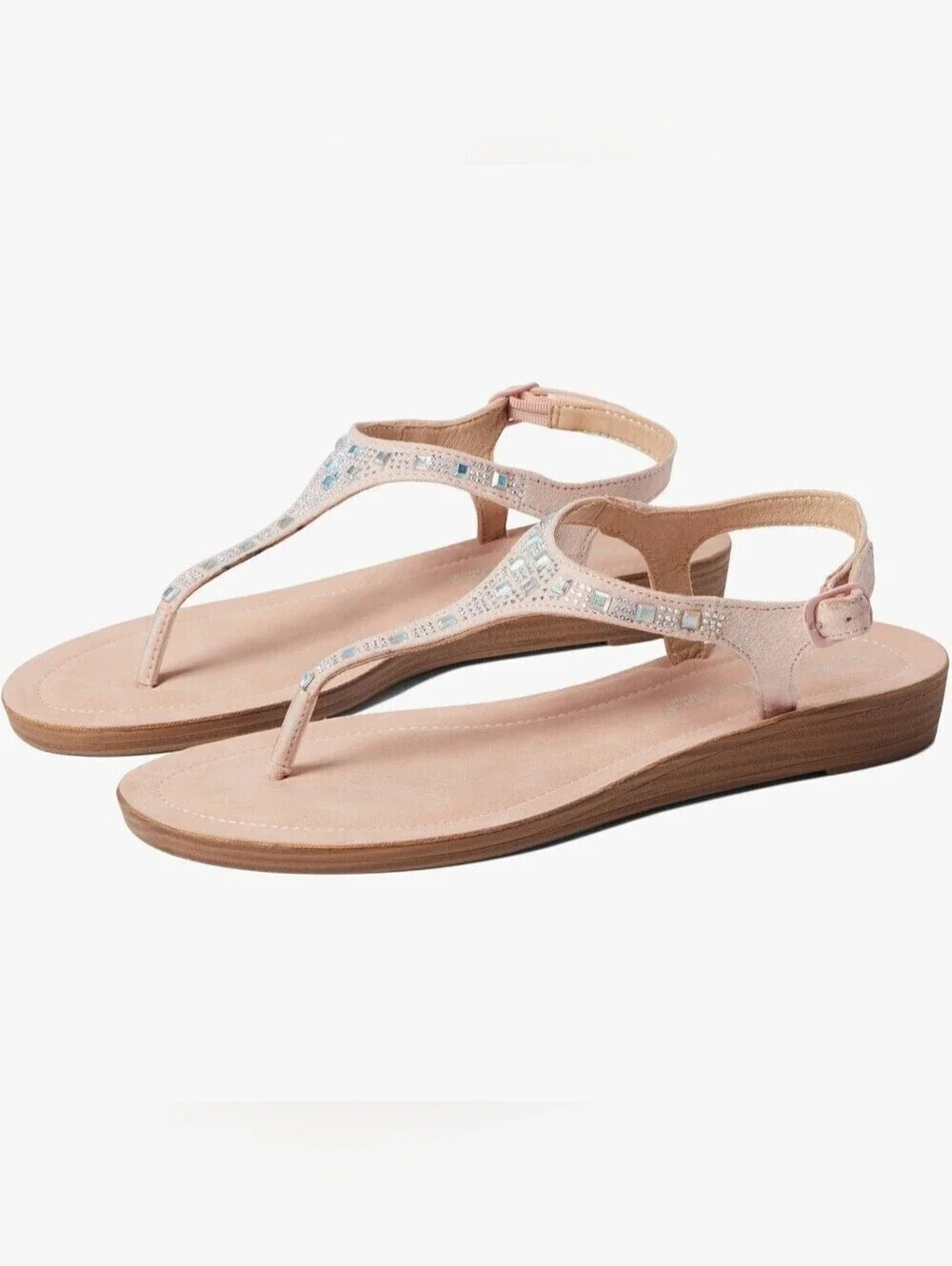 Chinese Laundry Sandals Women's 8 Rhinestone Strappy Flat Dressy Wedding Guest